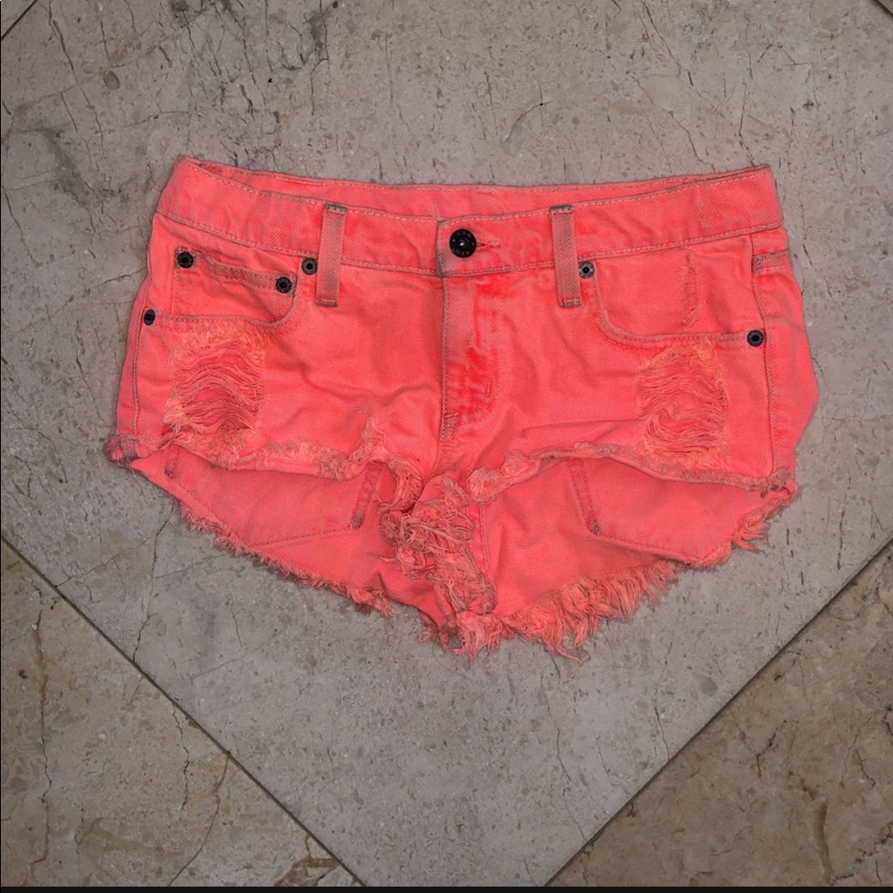 Neon orange shorts